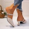 Summer Plus Size Women's Shoes Closed Toe Women's Slippers Elegant Dress Slippers Women Pointed Toe High Heels Modern Sandals