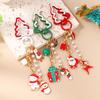 Fashion Christmas Keychain Women Girls Snowman Elk Key Ring Pendants for Handbag Decor DIY Key Chain New Year Gifts