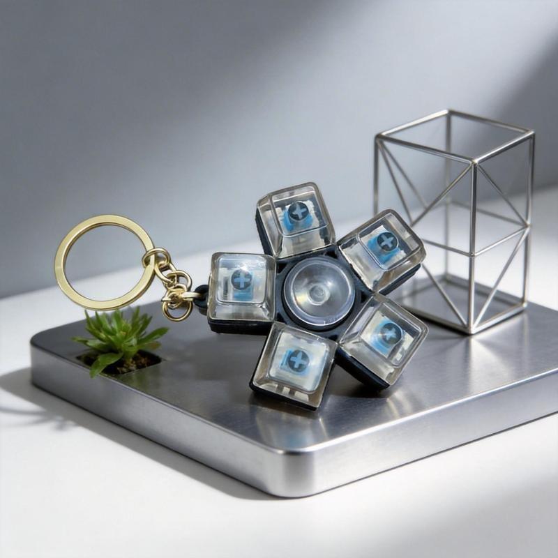 Fashion Rotatable Keyboard Press Button Keychain Toy Stress Relief Fidget Pendant Cool Accessory for Teens Adults Free Shipping