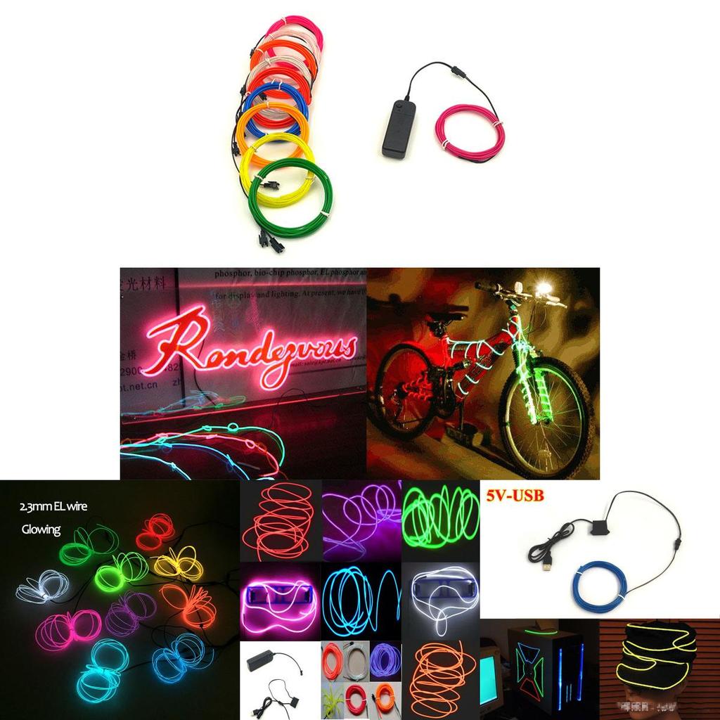 Vibrant Neon Led Light Glow El Wire String Rope For Stunning Party Decorations
