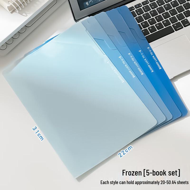 A4 Gradient L-Shaped Waterproof Document Folder