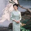 Green New Chinese Suzhou Long Sleeve Cheongsam Mid Sleeve Improved Young 1011 New Women's Premium Spring and Autumn