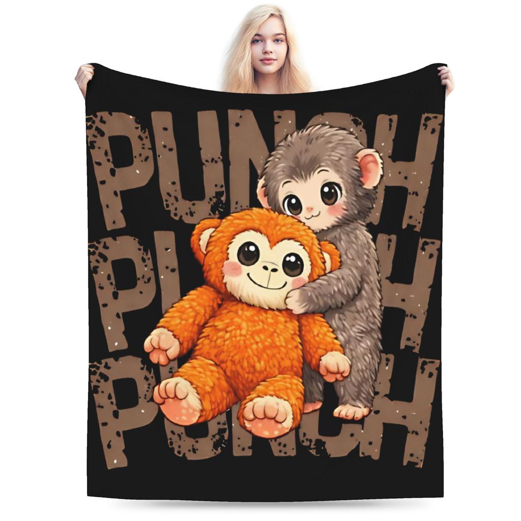 Sad Monkey Punch Blanket Soft Comfy Throw Blanket Winter Adults Girls Outdoor Camping Bedspread