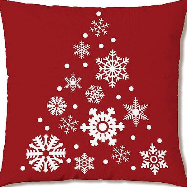 

Popular Christmas Red Plaid Elk Snowflake Christmas Tree Linen Pillow Cushion Cover Home Pillow Cover 45 * 45Cm [without core]