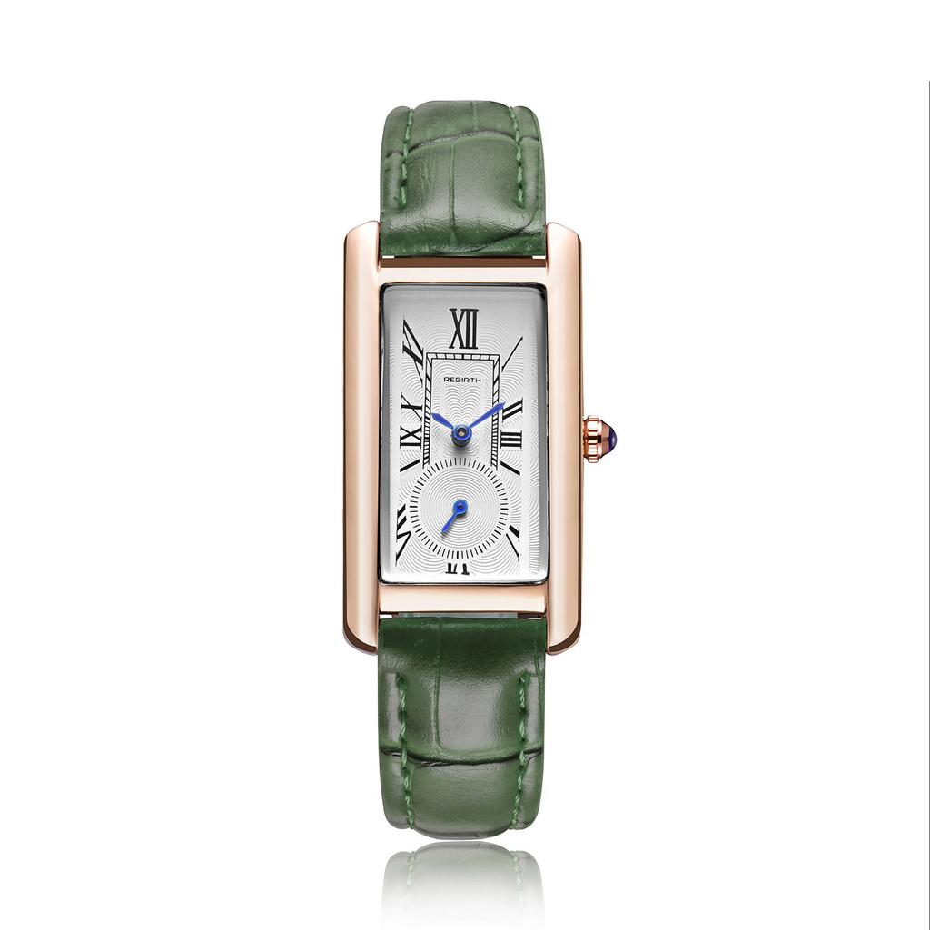 Reloj de Cuarzo Para Mujer, Dos Y Media Manecillas Impermeable Cuadrado Escala Romana Correa Para Reloj de Moda de Mujer