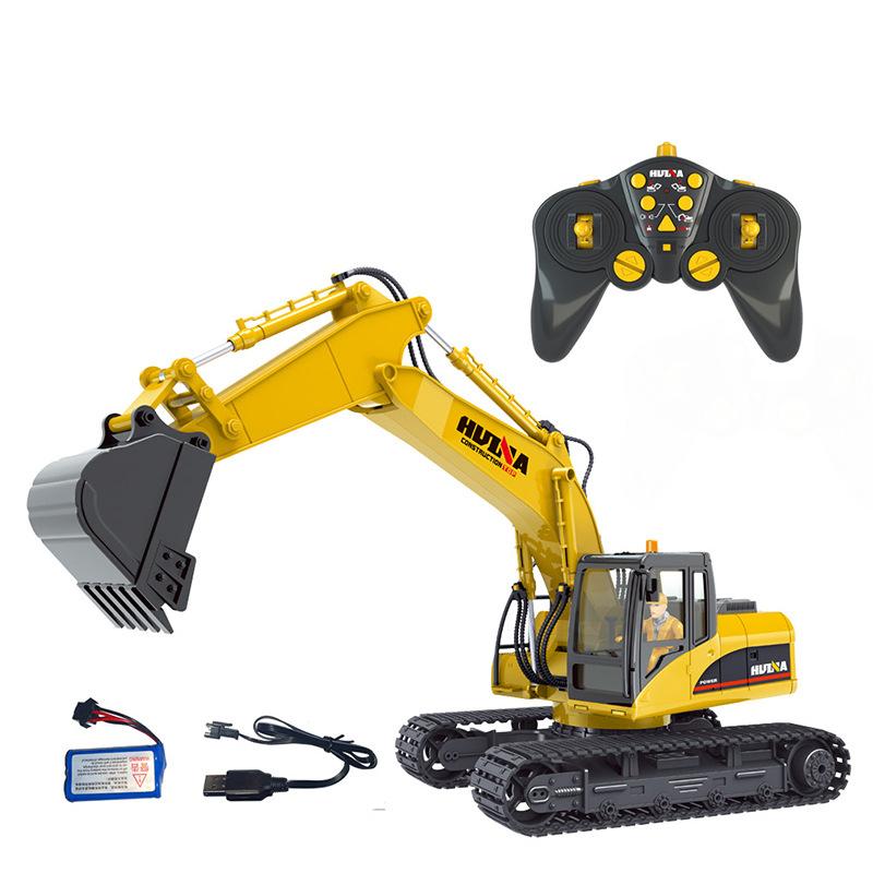 HUINA 1535 Remote Control Excavator 1/14 Engineering Vehicle 2.4Ghz RC Car 15 Channel Truck Car Model Kids Boys Toys Kids Gifts