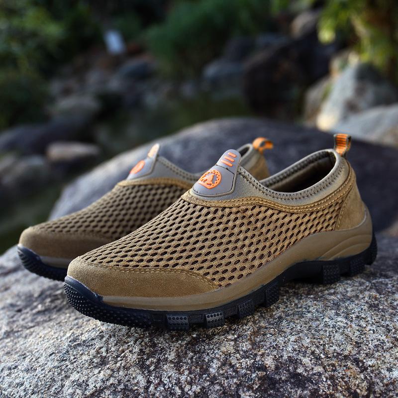 

Summer hiking shoes casual outdoor mesh walking shoes mesh shoes men s shoes one-pedal sports shoes hiking shoes 46 хакі