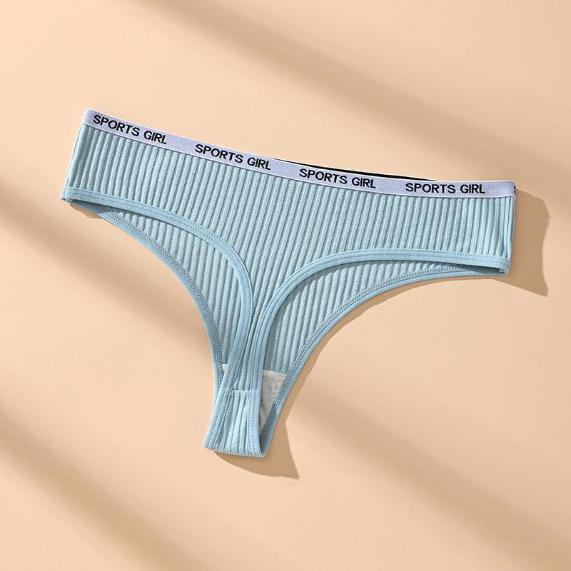 

Сексуальные стринги с низкой посадкой, ремень с надписью, рубчатые женские трусики-слипы, стиль Т-брюки L средний синий