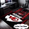 Custom Name Kansas Chiefs Rug for Living Room, Game Rooms, Office, Bedroom, Floor Mat Playful Design, Fan Gifts Christmas Decor