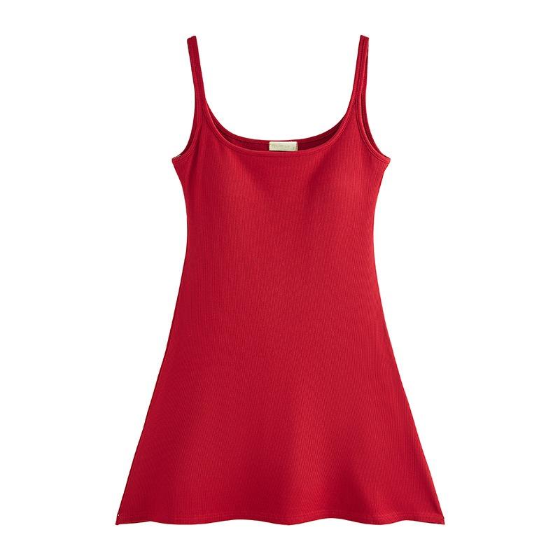 Women's Fixed One-piece Bra Pad Halter Dress Summer Temperament New Waist Slim Sexy Hot Girl Short Skirt