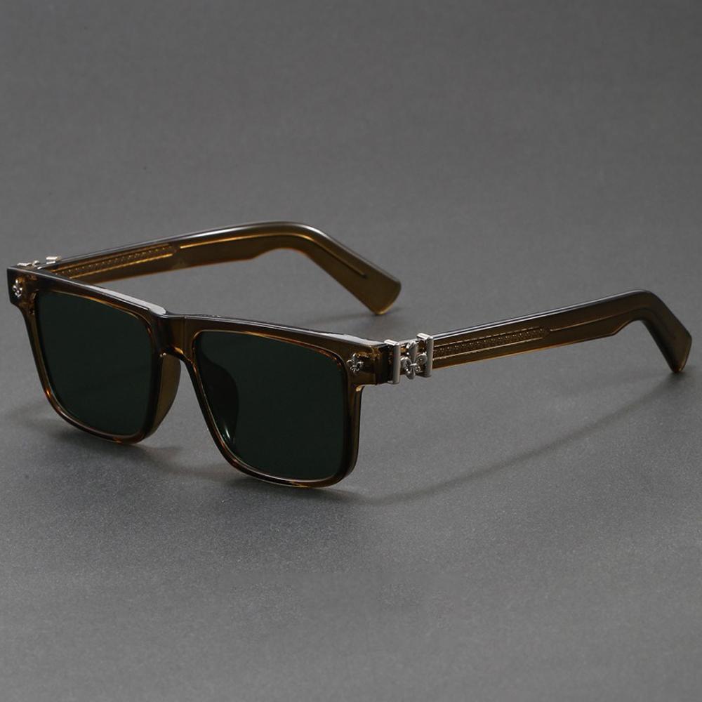 Vintage Punk Square Sunglasses Men Women Retro Frosted Clear Frame Tortoiseshell Temple UV400 Sun Glasses Shades