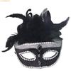 Half Face Halloween Masquerade Mask Party Costume Props Feather Mask  Carnival