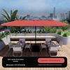 Large Outdoor Cafe & Terrace Sun Umbrella with Three-Head Center Pole