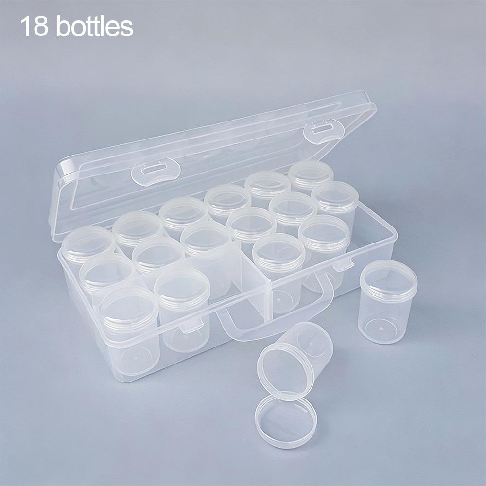6/12/18/20 Bottles Clear Plastic Plastic Storage Box Multiple Slots with Lids Storage Container Case Bead Organizer Box