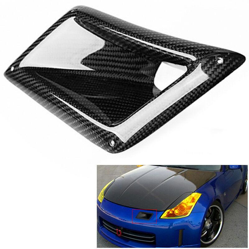 

For Nissan 350Z Z33 2003-2009 Front Engine Hood Air Vent Bumper Bonnet Scoop Cover Trim Carbon Fiber Car Upper Outlet Duct Frame