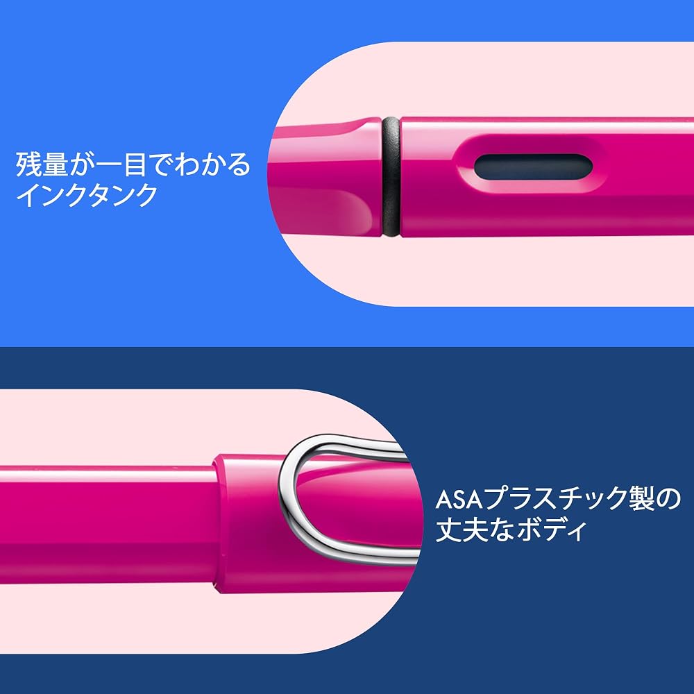 LAMY (Lamy) Safari Pink Fountain Pen - Ergonomic Grip and Polished Steel Tip Size F - Perfect for...