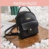 Elegant Women's Pu Leather Mini Backpack Handbag With Sophisticated Dark Buckle