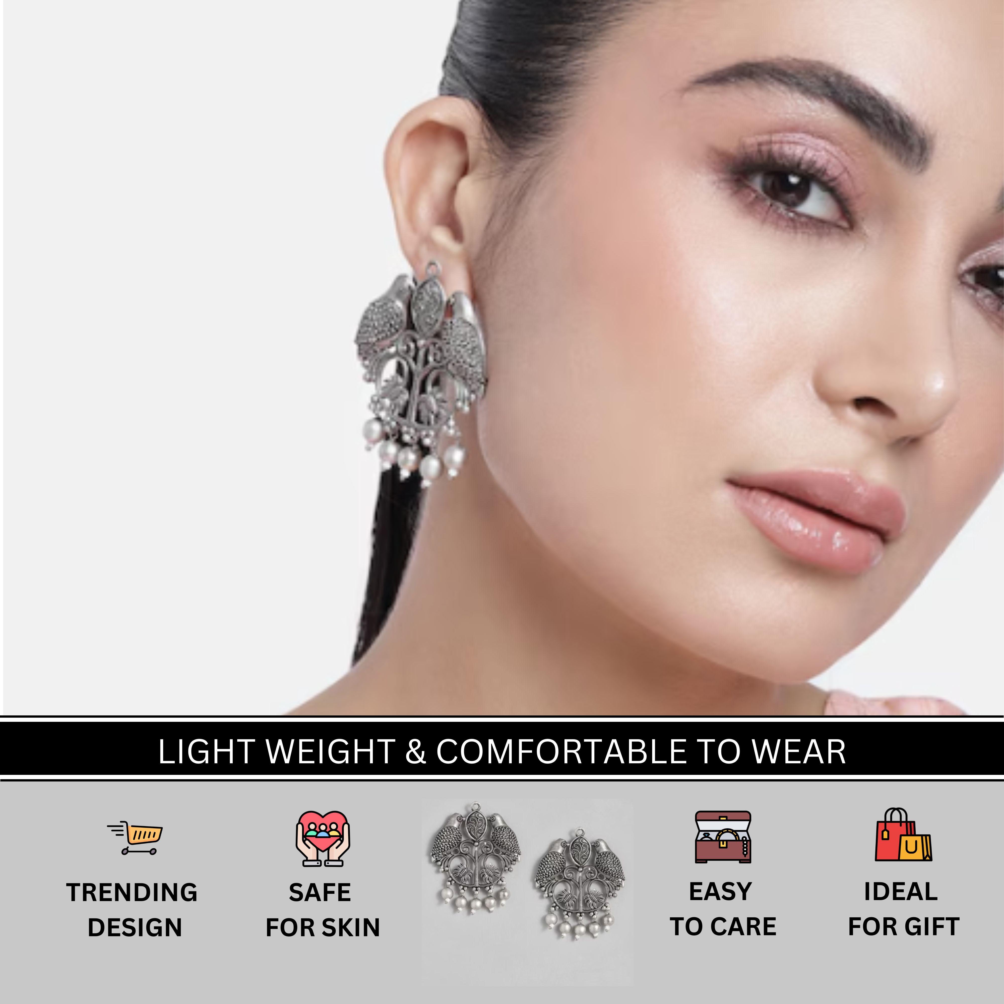 

Серьги из оксидированного серебра, ювелирные изделия из серебряного жемчуга, серьги ручной работы, женские модные серьги M