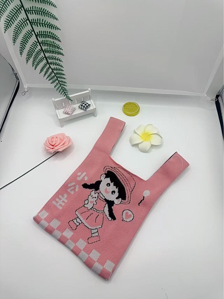 Bolso de Punto Grueso de Gran Capacidad con Diseños Lindos 2025 - Esenciales Diarios y Bolso para Bento