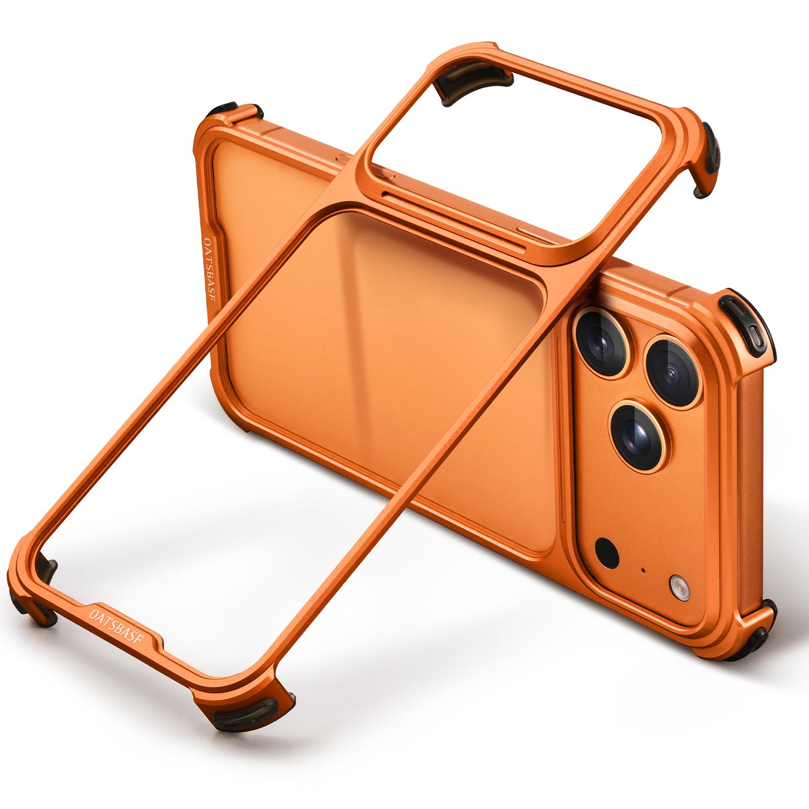 

Металлический бампер Oatsbasf для iPhone 17 Pro Max / 17 Pro, противоударный корпус без задней панели, защитная крышка, совместимая с MagSafe aluminum&iPhone17 Pro Max оранжевый