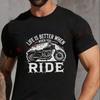 Live Motorcycle Graphic T-Shirt Fashion VintageSummer Casual Short Sleeve O-neck Motorbike Tops Tee