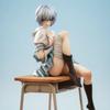 EVA 22cm Ayanami Rei Chair Scene Figure Anime Periphery Beautiful Girl Sitting PVC Statue Desktop Model Ornaments Toys Gifts