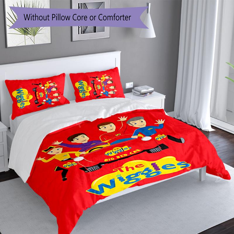 3pcs The Wiggles pattern bedding set duvet cover set includes duvet cover &pillowcases, perfect all season bedroom decoration & gift