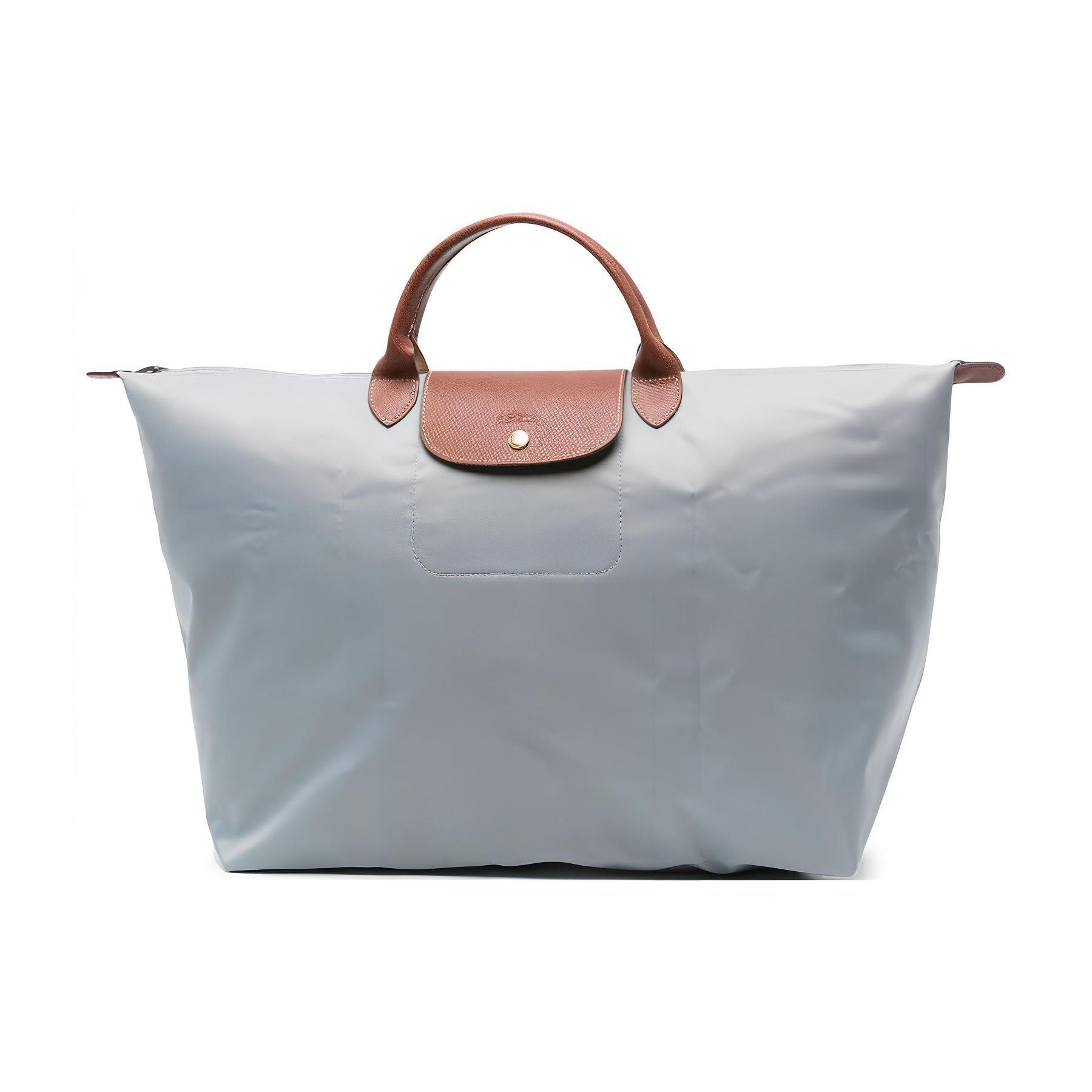 

Longchamp Le Pliage 30L Original Solid Color Logo Embroidery Nylon Canvas Small Tote Travel Bag Women tote Metallic-Gray L1624089P80 Basic Set (Bag)