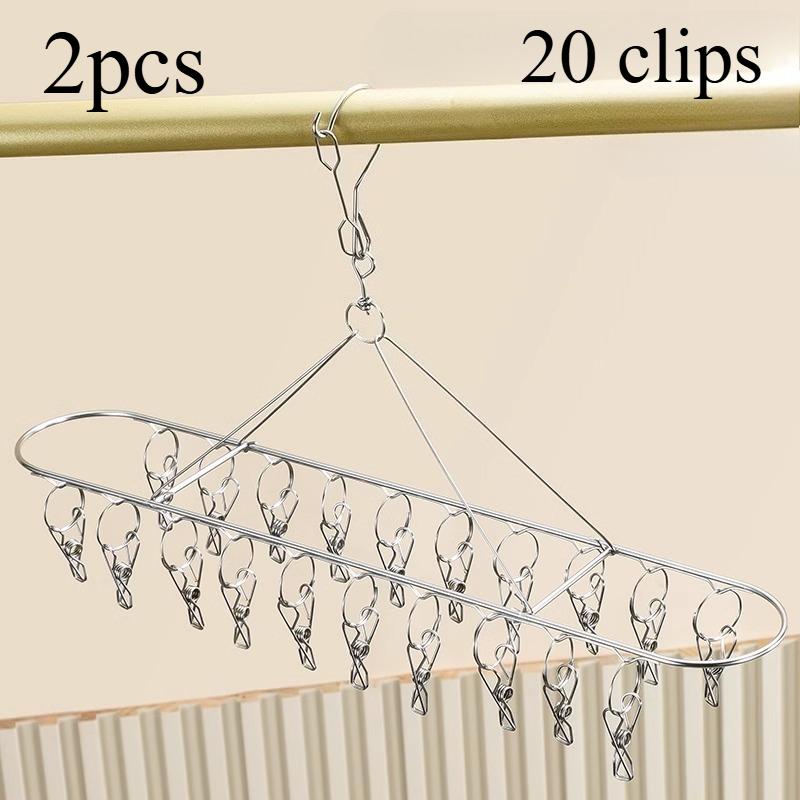 

20 прищіпок Нержавіюча сталь Вішалка для сушіння одягу Вітрозахисна стійка для одягу Кліпси Сушарка для шкарпеток Вішалка для білизни Тримач для нижньої білизни та шкарпеток