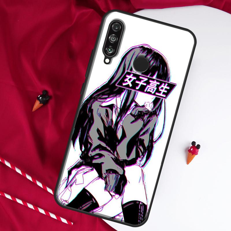 Sad Anime Aesthetic Senpai For Huawei Nova 12i 11i 8i 12s 9 10 SE Y90 Y60 Y70 Y72 Y61 Y91 P20 P40 P30 Lite P60 Pro Case