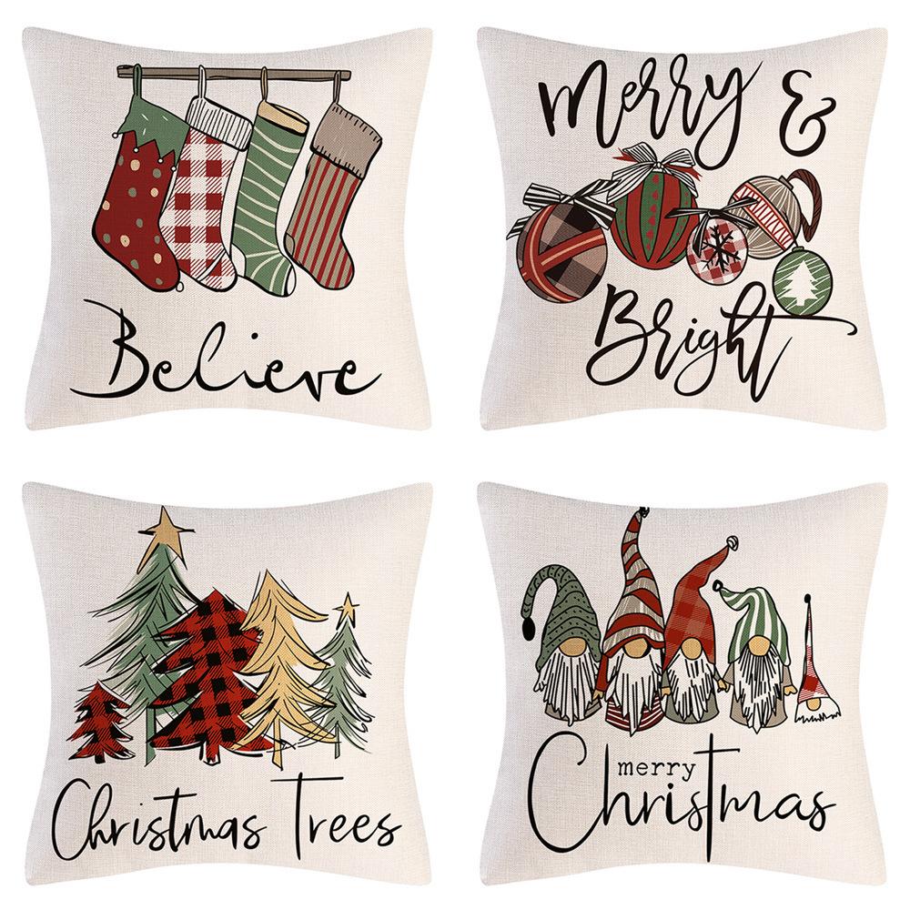Christmas Pillowcase Combination Multi-patterned Cushion Party Festive Sofa Living Room Pillowcase Pillowcase