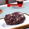 Purple Clay Lucky Pig Tea Pet