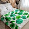 1pc Tropical Leaf Print Blanket, Polyester Fabric, Machine Washable, Suitable for Bedroom and Living Room Decoration