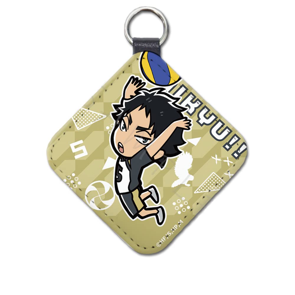 SYNC INNOVATION 4th Series J Akaashi Keiji Leather Charm 6 x 6 x 1 cm PU Haikyu!! SYNC-HKLC-J