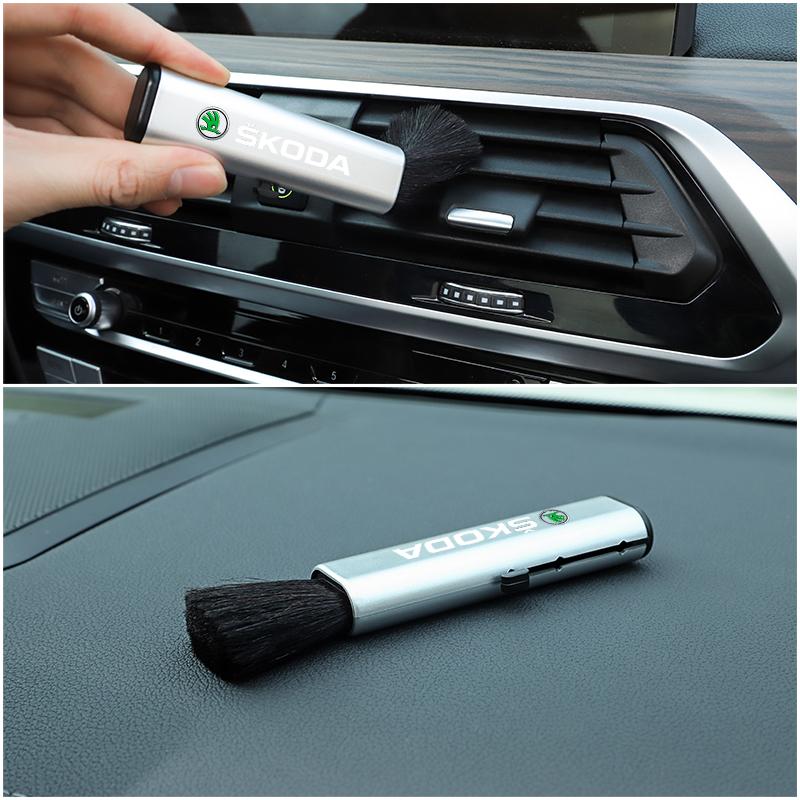 Retractable Car Cleaning Brush Interior Dashboard Dust Removal Tools For Skoda Octavia Superb Rapid Kodiaq Karoq Fabia Kamiq RS