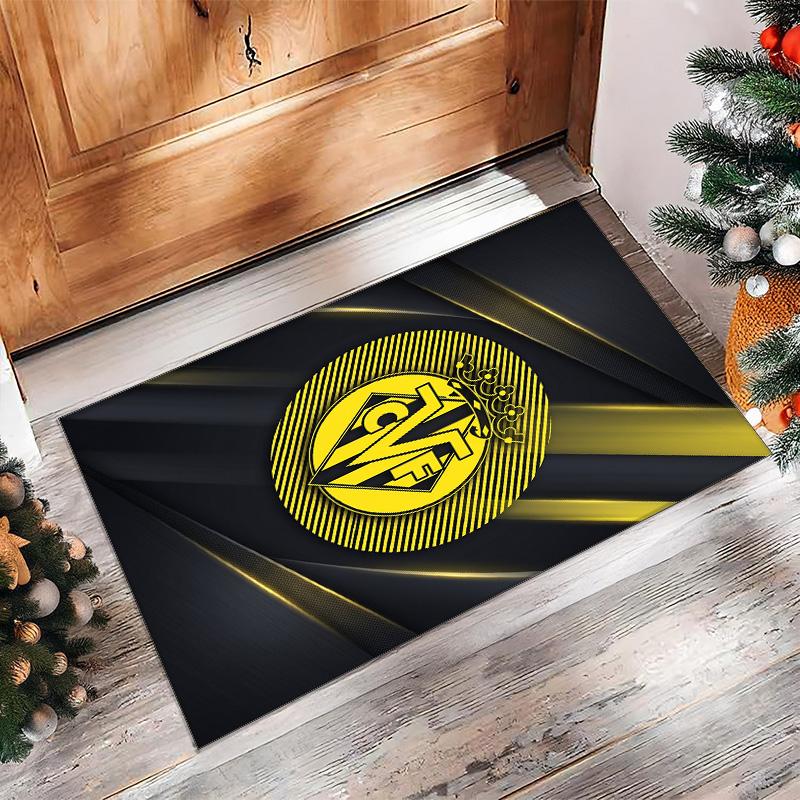 Villarreal FC Soccer Football Pattern Soft Area Rug Non Slip Indoor Floor Carpet Sports Decor Mat for Bedroom
