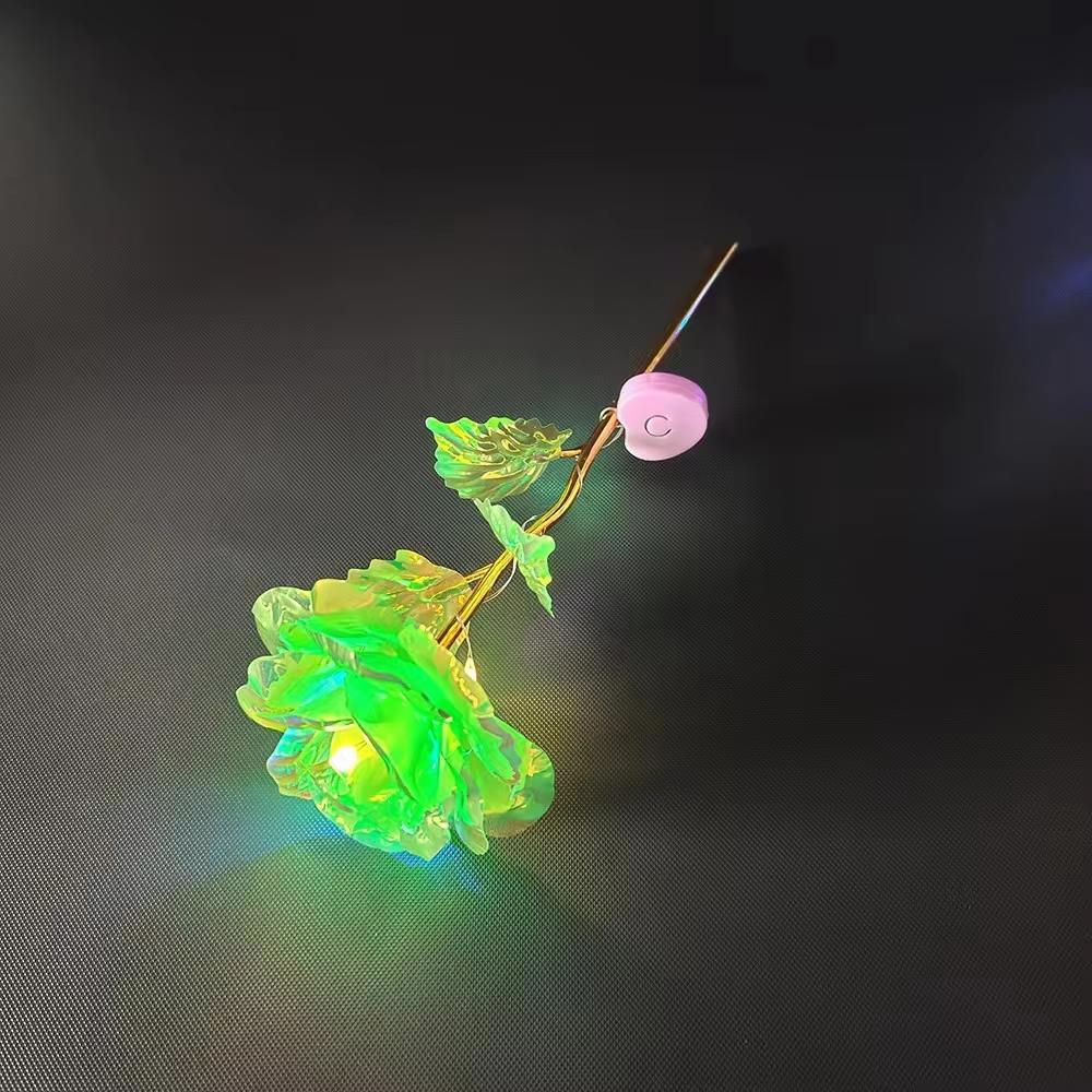 2pcs Led Valentine's Day Mother's Day Gift 24K Foil Plated Roses Artifical Flowers Wedding Decor Lighting Roses Creative Gift