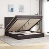 VidaXL Ottoman Bed Frame with Dark Brown Mattress 180x200 Cm Fabric 3313944