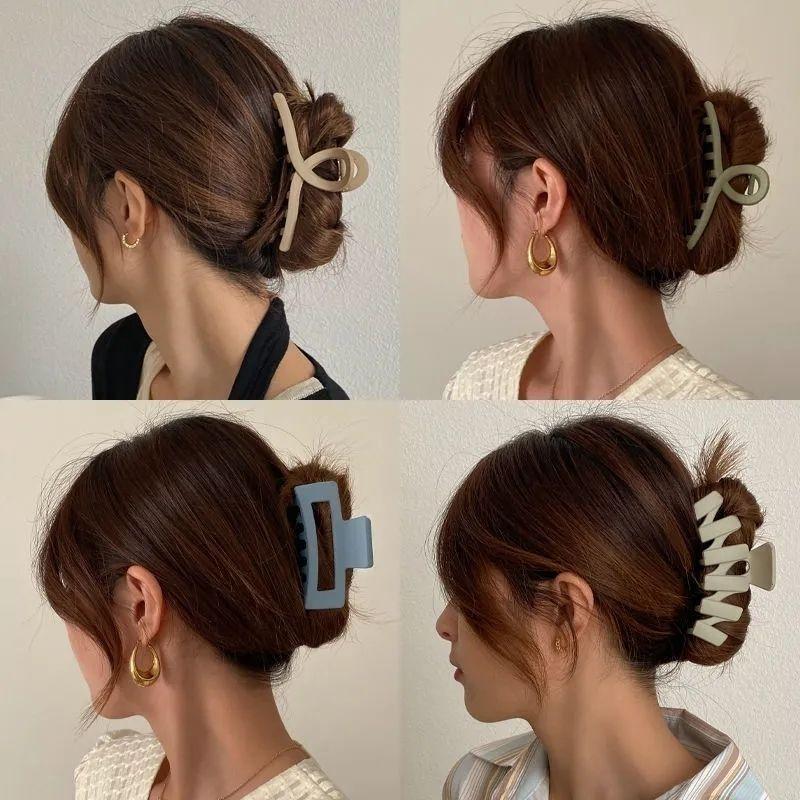 Nuove pinze per capelli a chela eleganti da donna Bianco Caffè Plastica Grande Pinza per capelli Copricapo Coreano Ragazze Pinze per capelli a chela di granchio Accessori per capelli alla moda