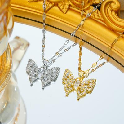 Collana Collana Farfalla Vuota Zircone Cristallo Caldo