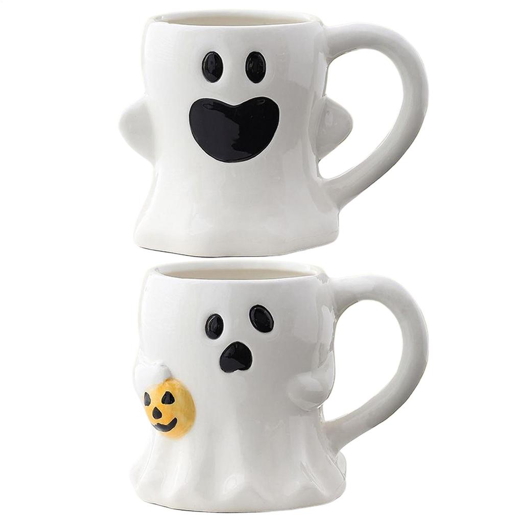 Halloween Coffee Mugs Cute Ghost Water Cup Creative Pumpkin Ghost Ceramic Mug Gothic Spooky Cup Ceramic Ghost Face Mug