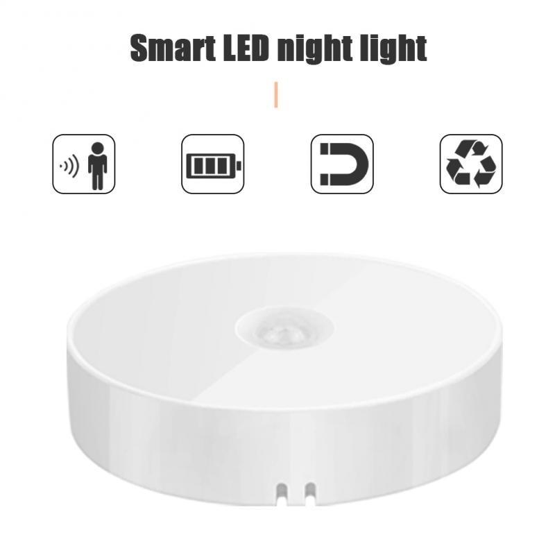USB Rechargeable Motion Sensor LED Wireless Night Light Bedroom Lamp Energy-saving Automatic Wall-Mounted Body Induction Lamp