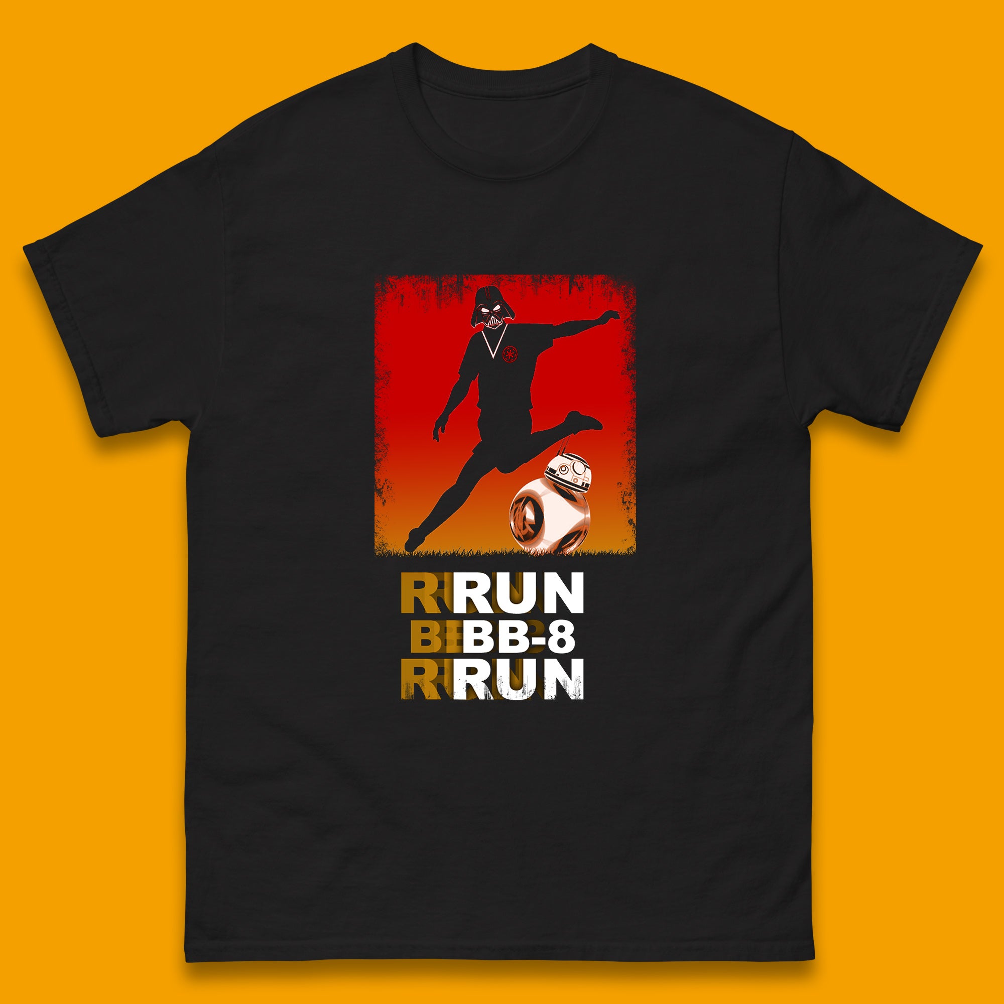 

Run BB-8 Run Darth Vader Hitting BB8 Sci Fi Adventure Movie Character Star Wars 46th Anniversary Mens Tee Top 4XL