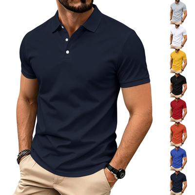 Men's Classic Fit Short Sleeve Polo Shirt with Breathable Quick Dry Fabric and Turn Down Collar for Casual or Sportswear