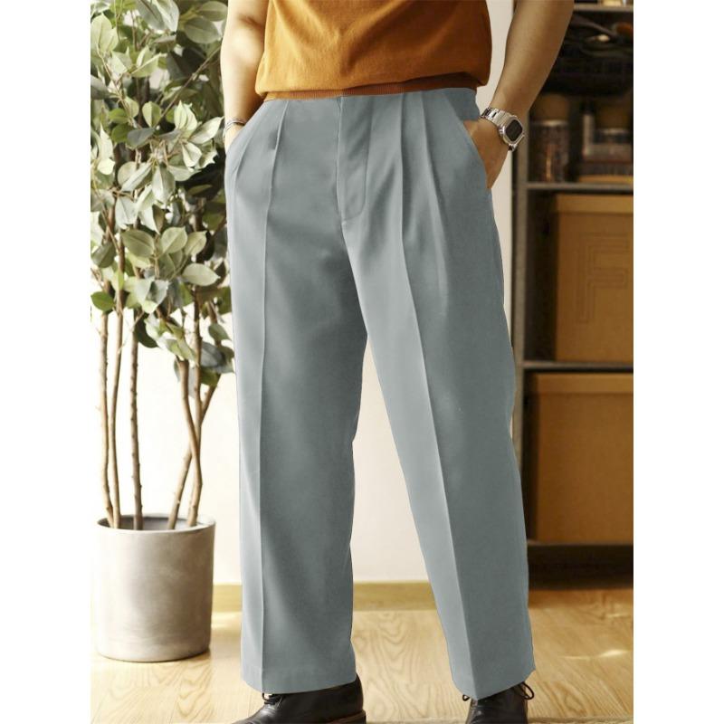 

Men s casual fashion trousers drape men s loose straight trendy wide-leg pants 3 XXL светло-серый