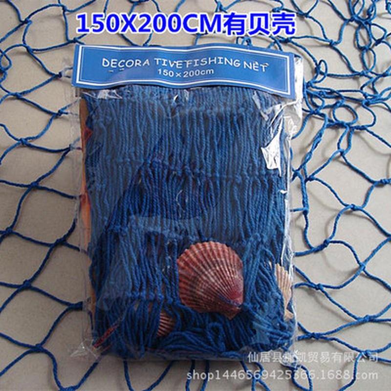 Fish Net Hanging Ornaments Mediterranean 3D Nautical Ocean Theme Home Fishing Net Wall Decor