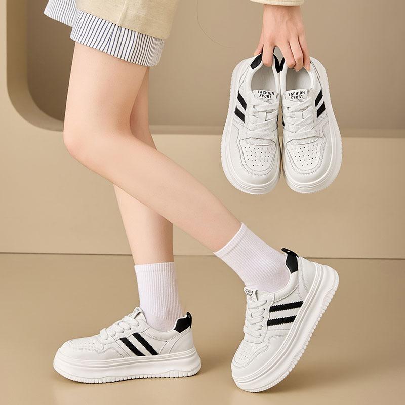 Leather platform white shoes children's shoes versatile mesh breathable sports shoes summer new casual shoes board shoes