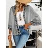 Women's Summer Thin Sunscreen Cardigan, Boho Printed Mid-Sleeve Loose Casual Top for European & American