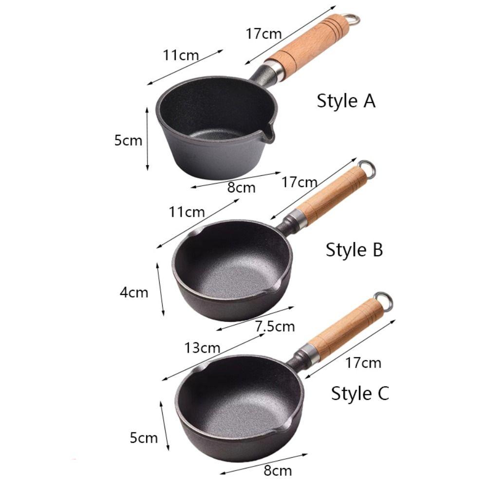 Nonstick Oil Pouring Pan Cast Iron Sauce Pan Butter Melting Pot Frying Egg Pan  Sauces