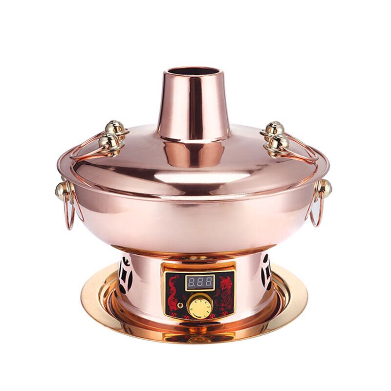 Ourui Platinum Pure Copper Dual-Use Hot Pot, 32cm